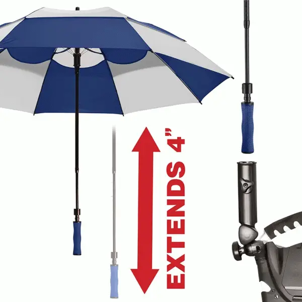 BAGBOY 62” VENTED DUAL CANOPY EXTENDING HANDLE GOLF UMBRELLA – BLUE 4 BAGBOY 62” VENTED DUAL CANOPY EXTENDING HANDLE GOLF UMBRELLA – BLUE - Image 2