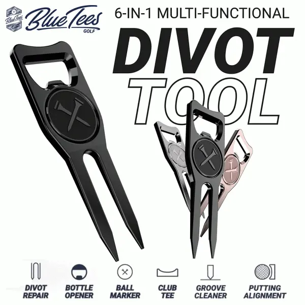 BLUE TEES 6 IN 1 DIVOT TOOL – BLACK 4 BLUE TEES 6 IN 1 DIVOT TOOL – BLACK - Image 2