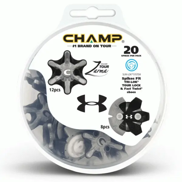 UNDER ARMOUR CHAMP Zarma Tour® SLIM LOCK GOLF SPIKES / SET OF 20 3 UNDER ARMOUR CHAMP Zarma Tour® SLIM LOCK GOLF SPIKES / SET OF 20